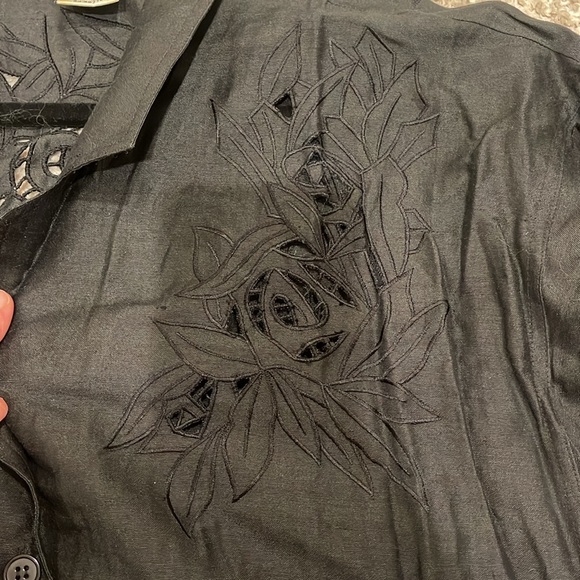 Axiom 1980s Does 1940s Black Vintage Dress Size 14 - Picture 12 of 12